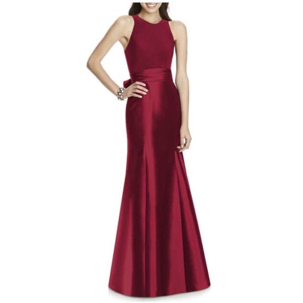 Alfred Sung Jersey Bodice Mikado Trumpet Gown 2